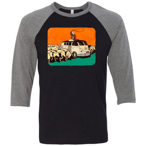 Rory McKernan - Bus - Bella + Canvas - Men's Three-Quarter Sleeve Baseball T-Shirt