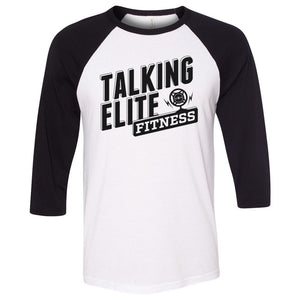 Talking Elite Fitness - Bella + Canvas - Men's Three-Quarter Sleeve Baseball T-Shirt