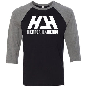 Hierro Afila Hierro - HAH3 - Bella + Canvas - Men's Three-Quarter Sleeve Baseball T-Shirt