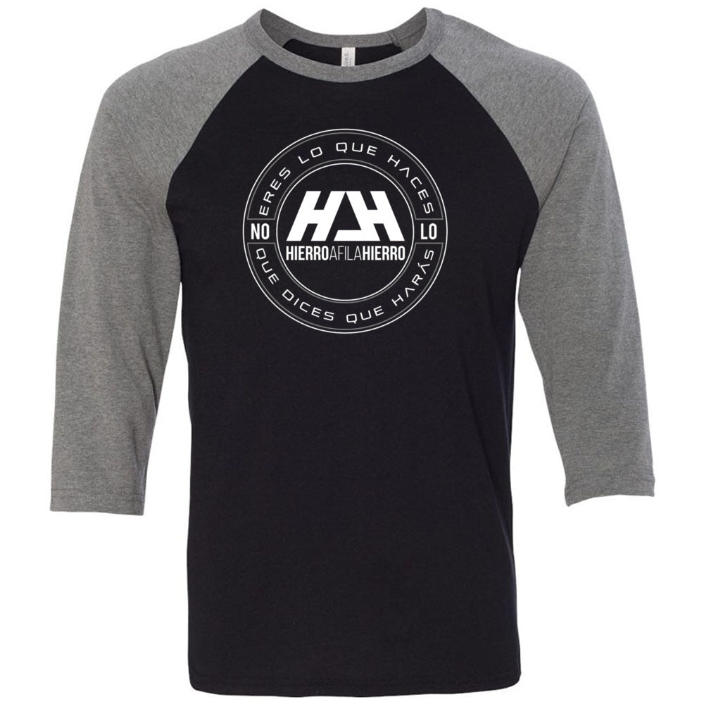 Hierro Afila Hierro - Round - Bella + Canvas - Men's Three-Quarter Sleeve Baseball T-Shirt