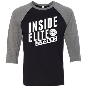 Inside Elite Fitness - Bella + Canvas - Men's Three-Quarter Sleeve Baseball T-Shirt
