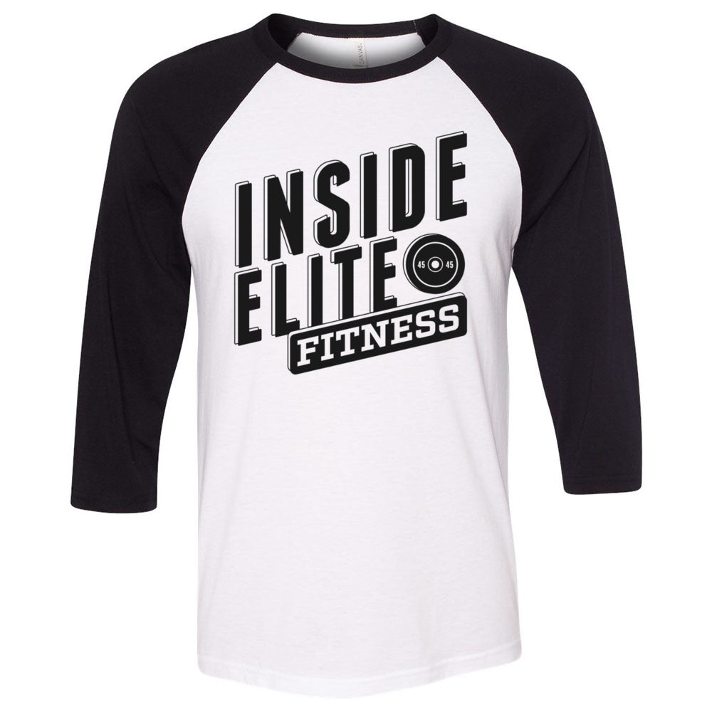 Inside Elite Fitness - Bella + Canvas - Men's Three-Quarter Sleeve Baseball T-Shirt